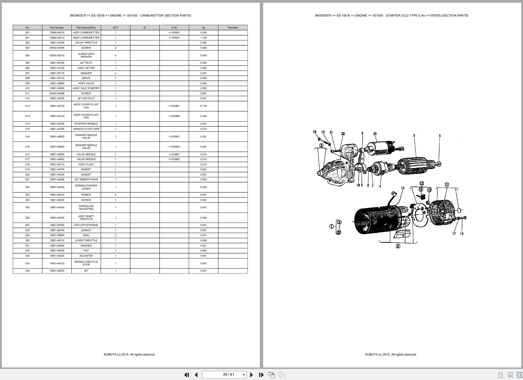 Kubota Generator ES 150 B Australia Parts Catalog (2)