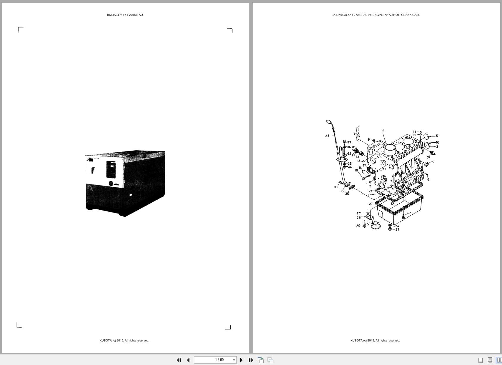 Kubota Generator F270SE AU Australia Parts Catalog (1)