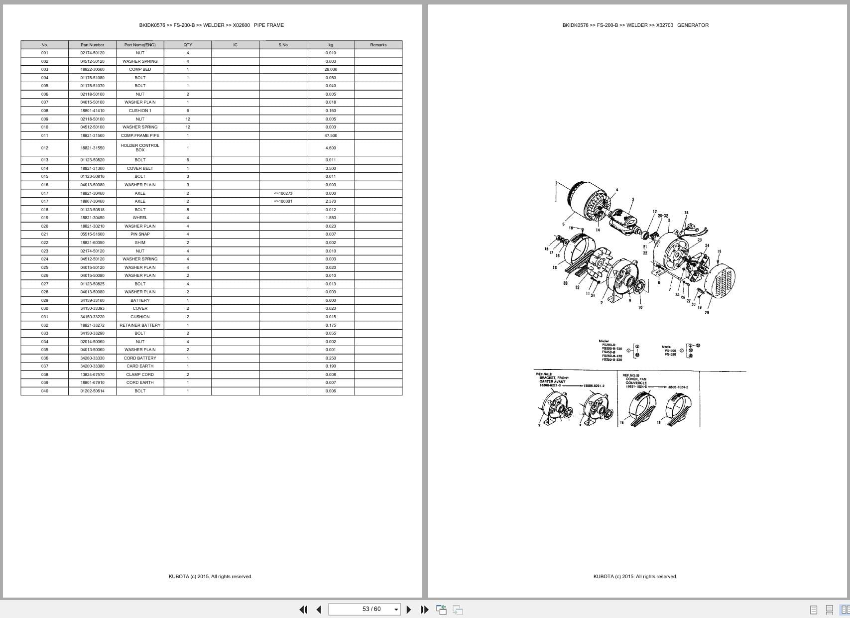 Kubota Generator FS 200 B Australia Parts Catalog (2)