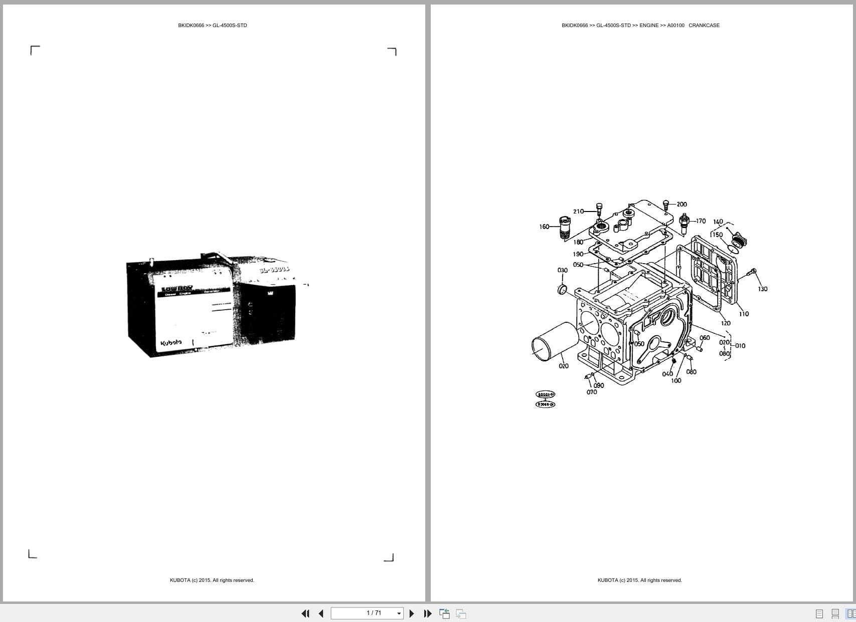 Kubota Generator GL 4500S STD Australia Parts Catalog (1)
