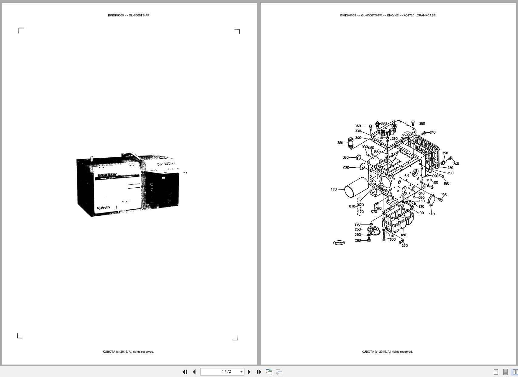 Kubota Generator GL 6500TS FR Australia Parts Catalog (1)