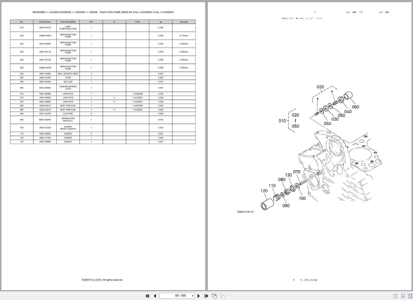 Kubota Generator GL6000 STD 50HZ Australia Parts Catalog (2)