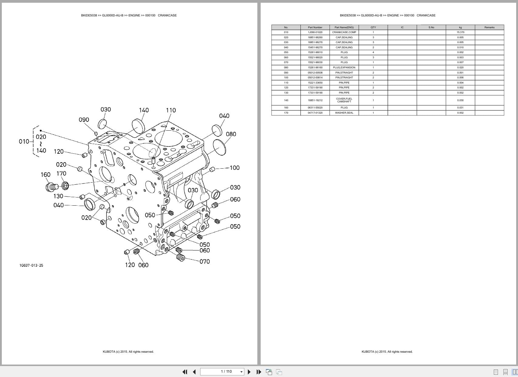 Kubota Generator GL6000D AU B Australia Parts Catalog (1)