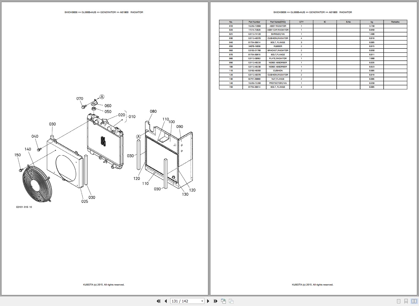 Kubota Generator GL9000 AUS Australia Parts Catalog (2)
