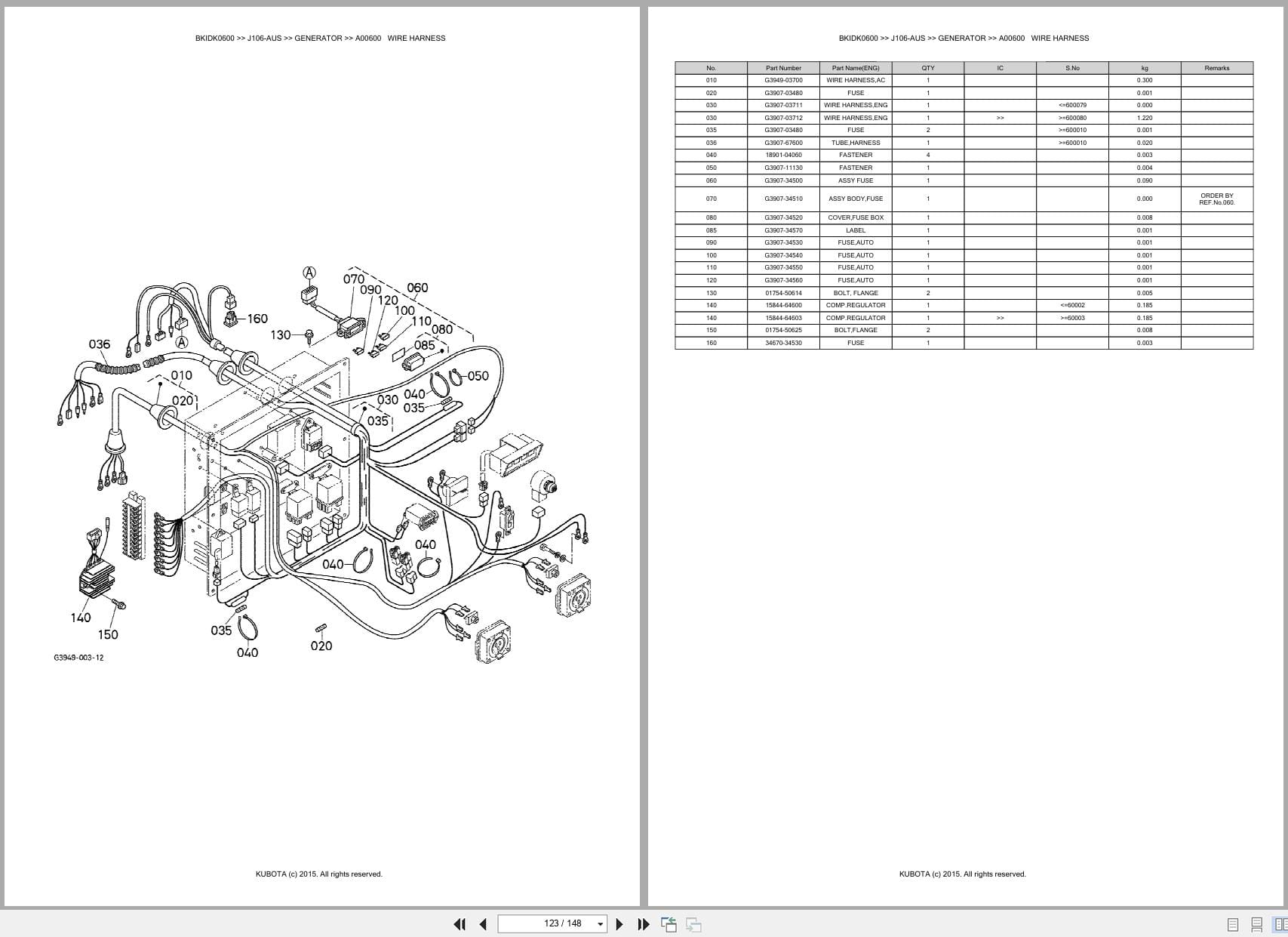 Kubota Generator J106 AUS Australia Parts Catalog (2)