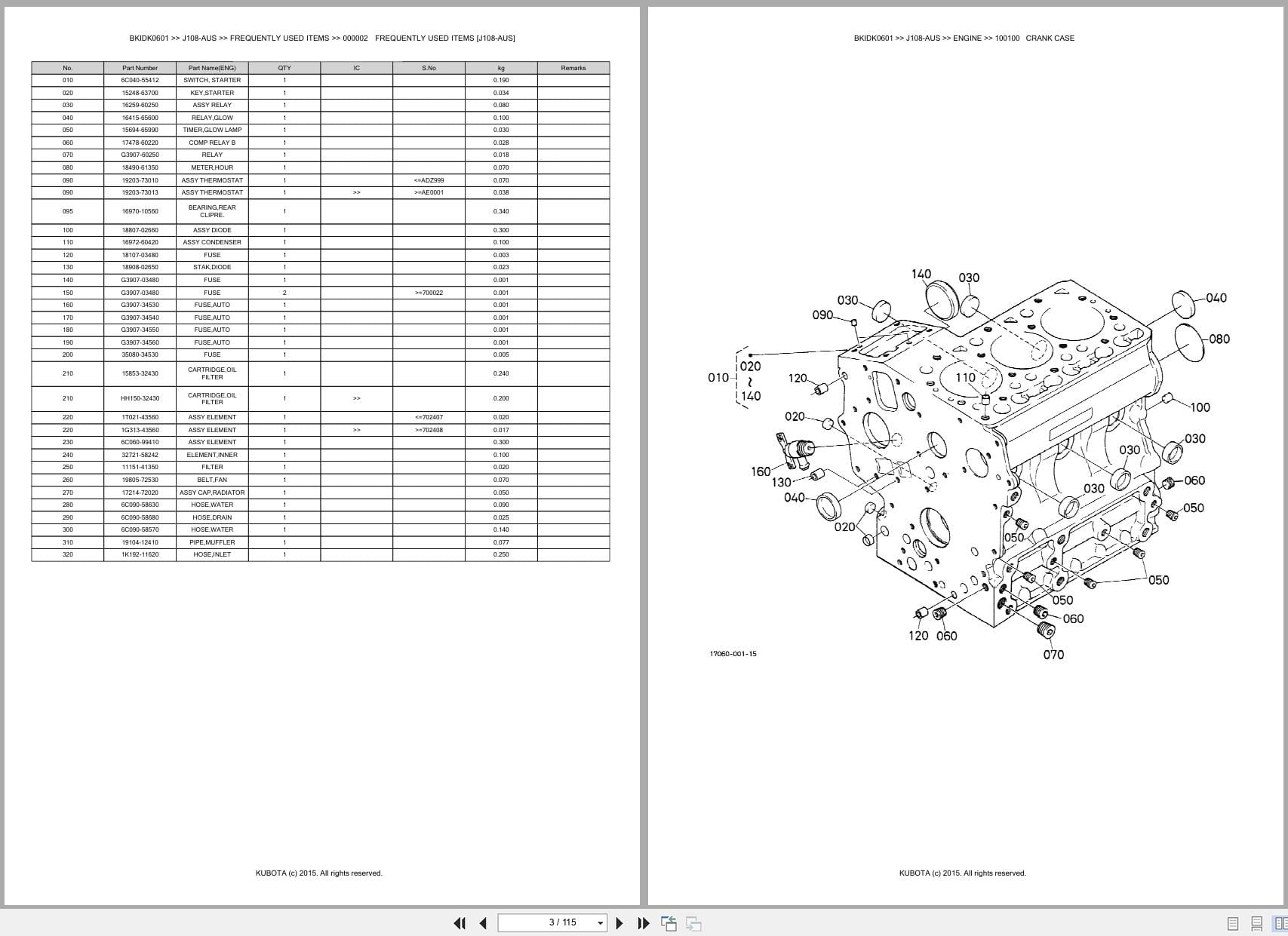 Kubota Generator J108 AUS Australia Parts Catalog (2)