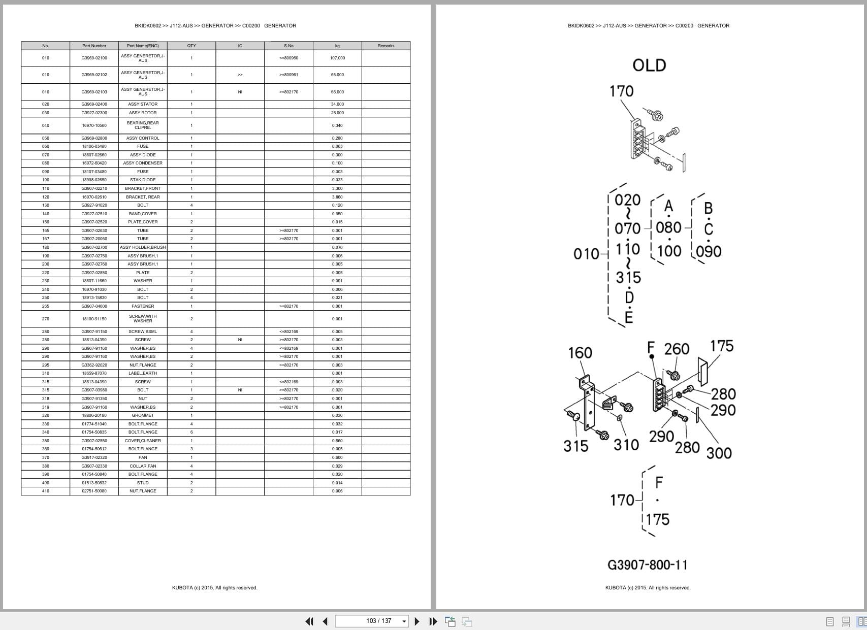 Kubota Generator J112 AUS Australia Parts Catalog (2)