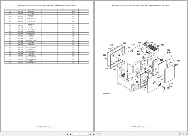 Kubota Generator SQ 3250 STD 220 Australia Parts Catalog (2)