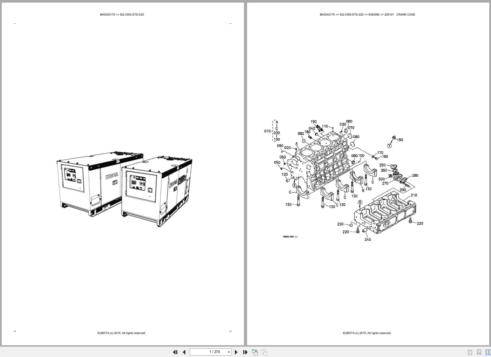 Kubota Generator SQ 3350 STD 220 Australia Parts Catalog (1)