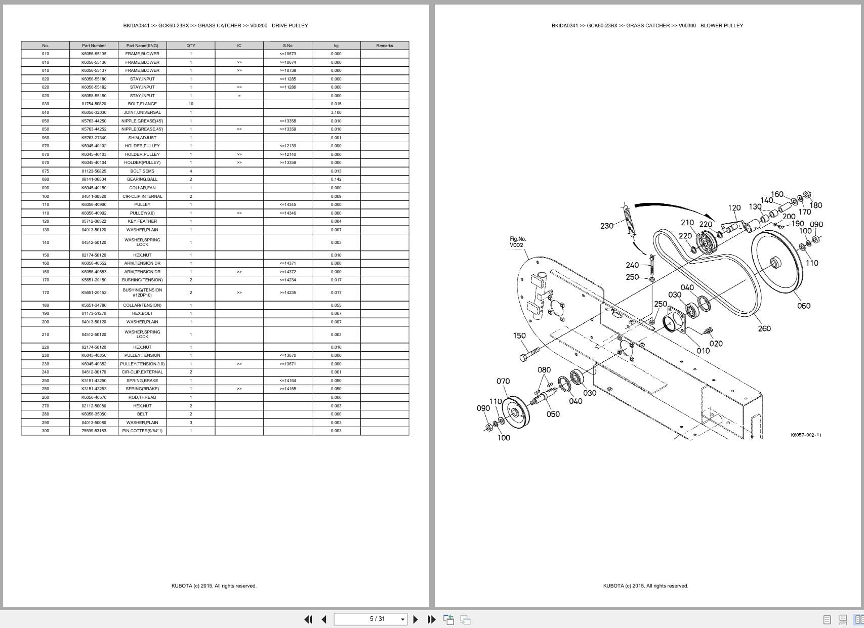 Kubota Grass Catcher GCK60 23BX Australia Parts Catalog (2)
