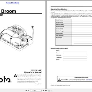 Kubota Hopper Broom AP HB74 AP HB84 Operation Manual 323 161MK (1)