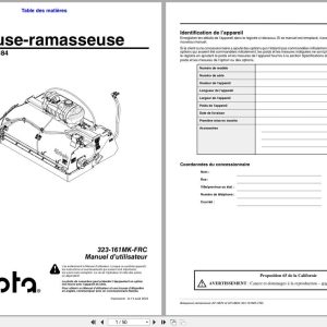 Kubota Hopper Broom AP HB74 AP HB84 Operator Manual 323 161MK FRC FR (1)