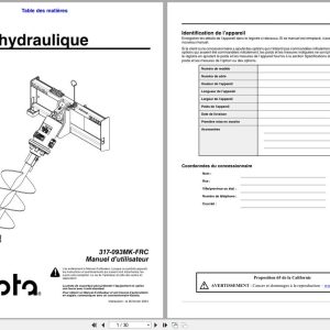 Kubota Hydraulic Auger AP SA35 Operator Manual 317 093MK FRC FR (1)