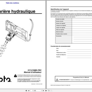 Kubota Hydraulic Auger Spade AP SA20 Operator Manual 317 215MK FRC FR (1)