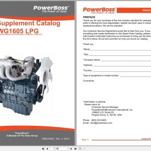 Kubota LPG Engine WG1605 Supplement Parts Catalog 4100051 2014 (1)