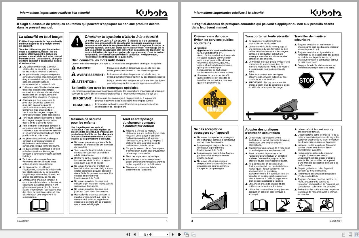 Kubota Lame Compact Powered Rakes AP CSR1048 Operator Manual 321 150MK FRC FR (2)