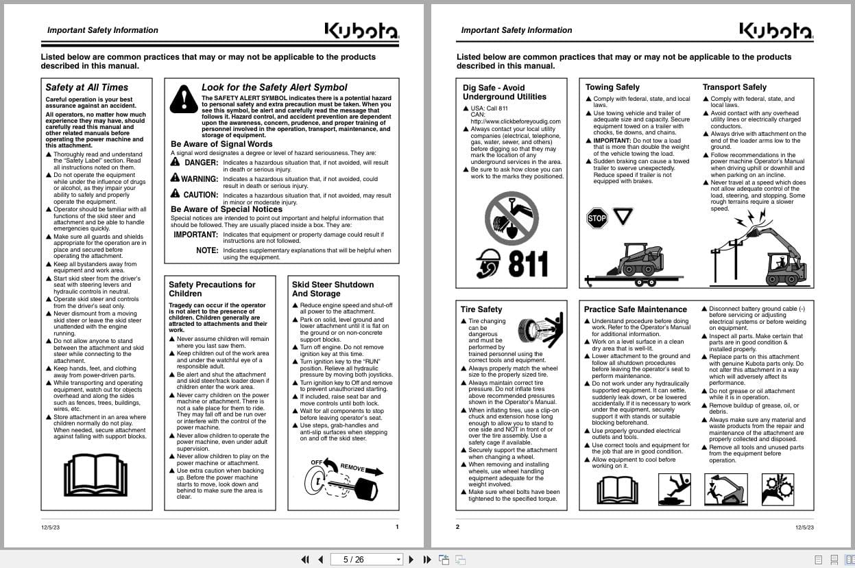 Kubota Loader Boom AP LB60 Operation Manual 319 192MK (2)