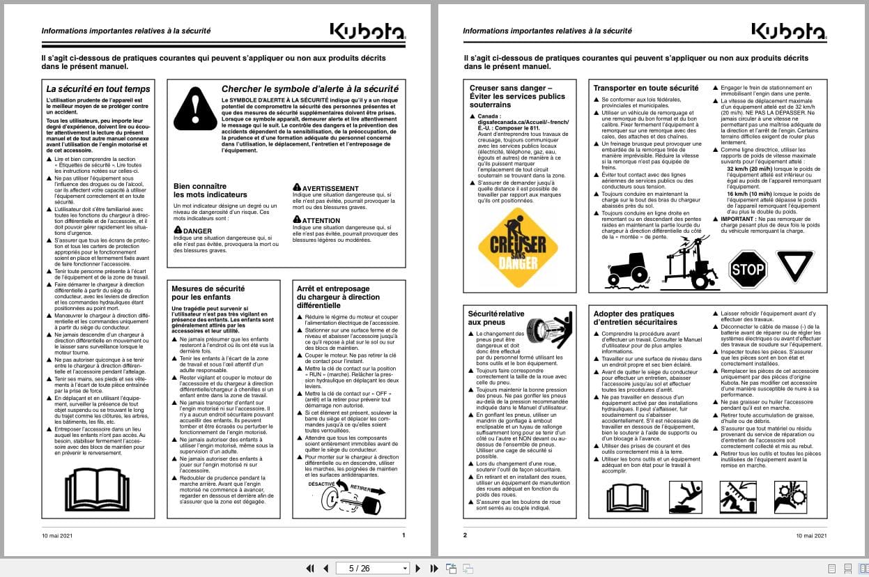Kubota Loader Boom AP LB60 Operator Manual 319 192MK FRC FR (2)