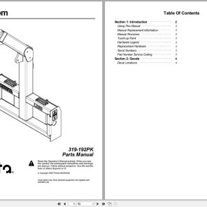 Kubota Loader Boom AP LB60 Parts Manual 319 192PK (1)