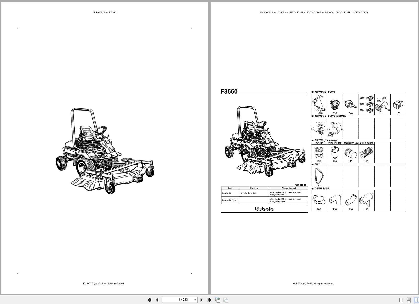 Kubota Mower F3560 Australia Parts Catalog (1)