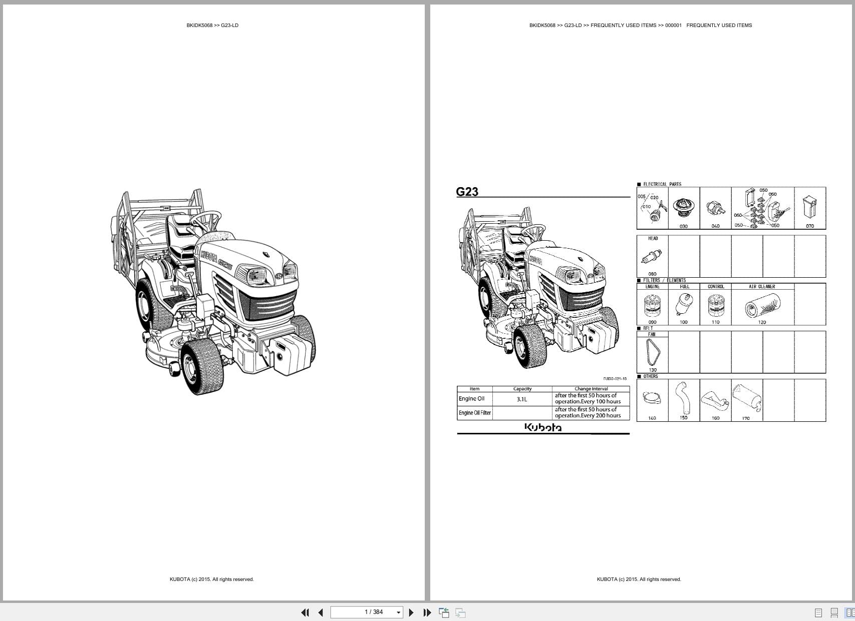 Kubota Mower G23 LD Australia Parts Catalog (1)