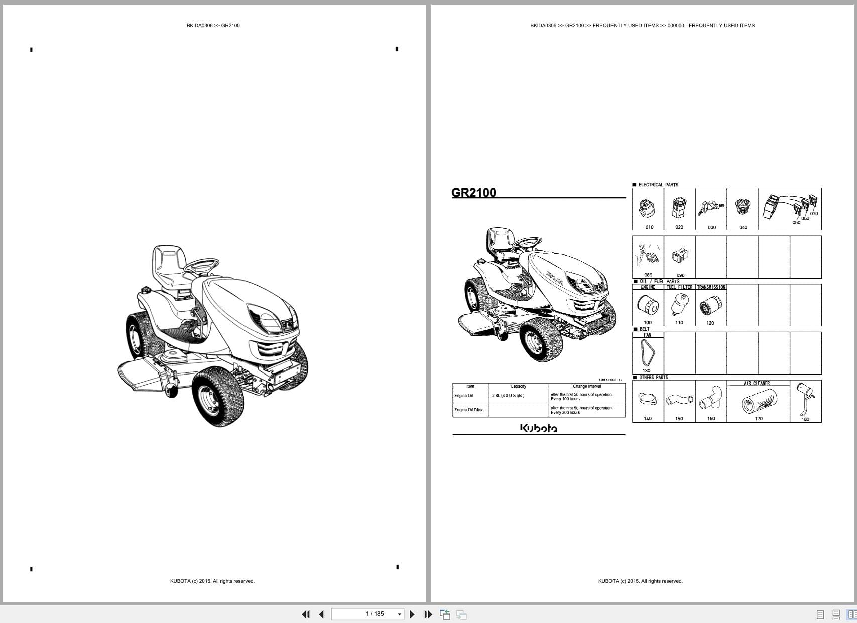 Kubota Mower GR2100 Australia Parts Catalog (1)