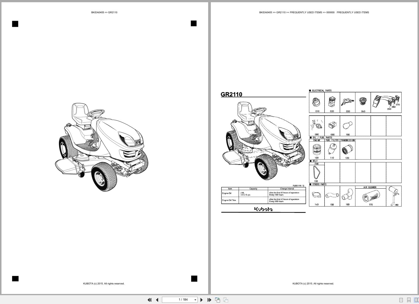 Kubota Mower GR2110 Australia Parts Catalog (1)