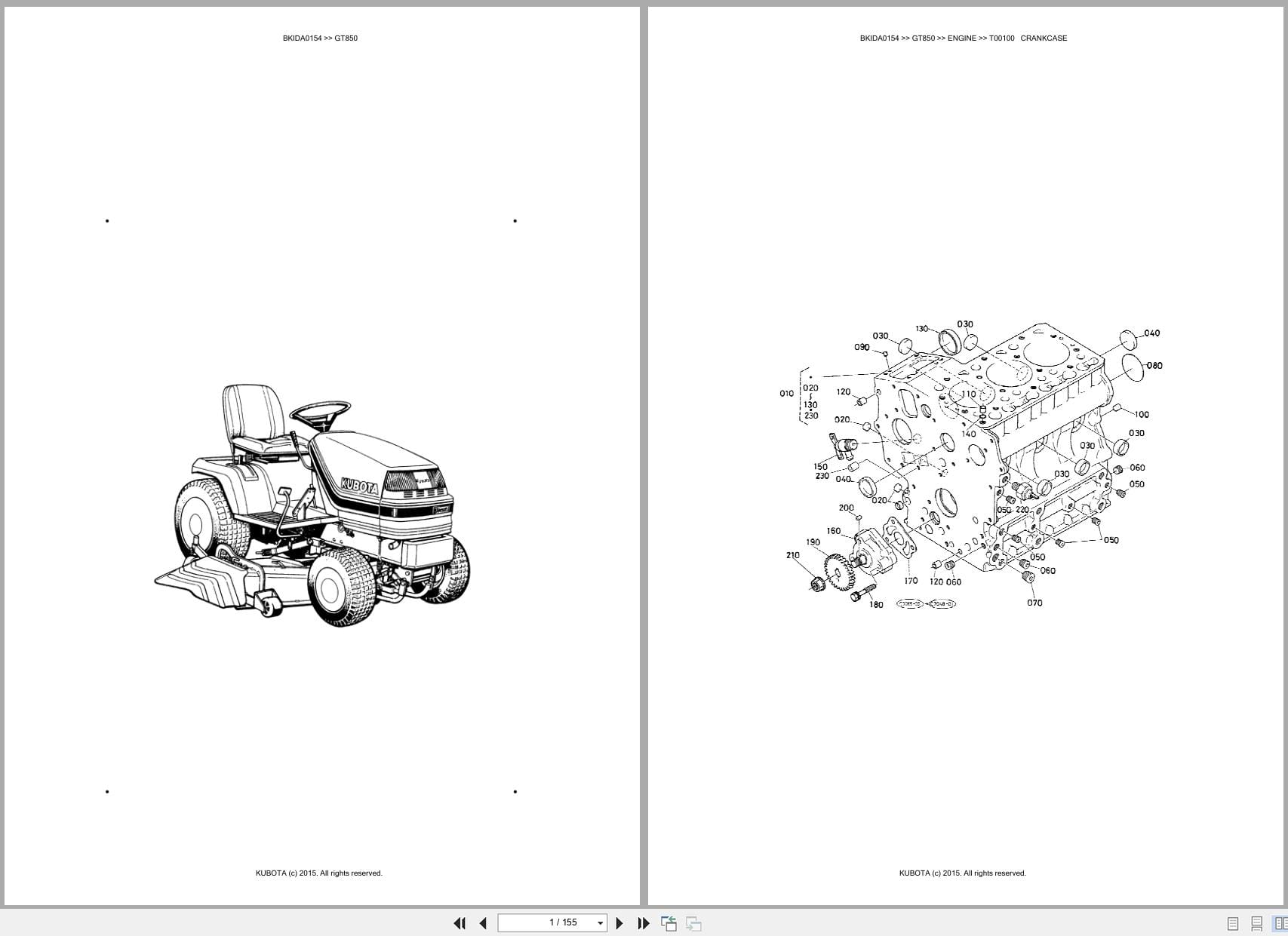 Kubota Mower GT850 Australia Parts Catalog (1)