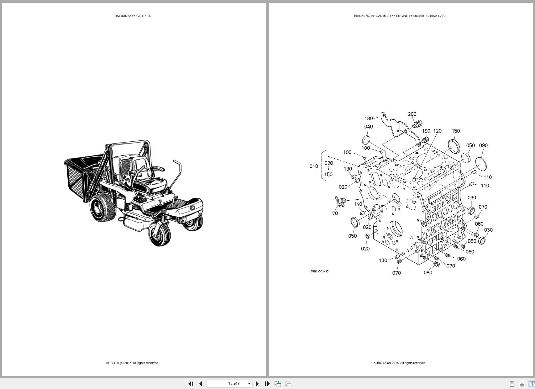Kubota Mower GZD15 LD Australia Parts Catalog (1)