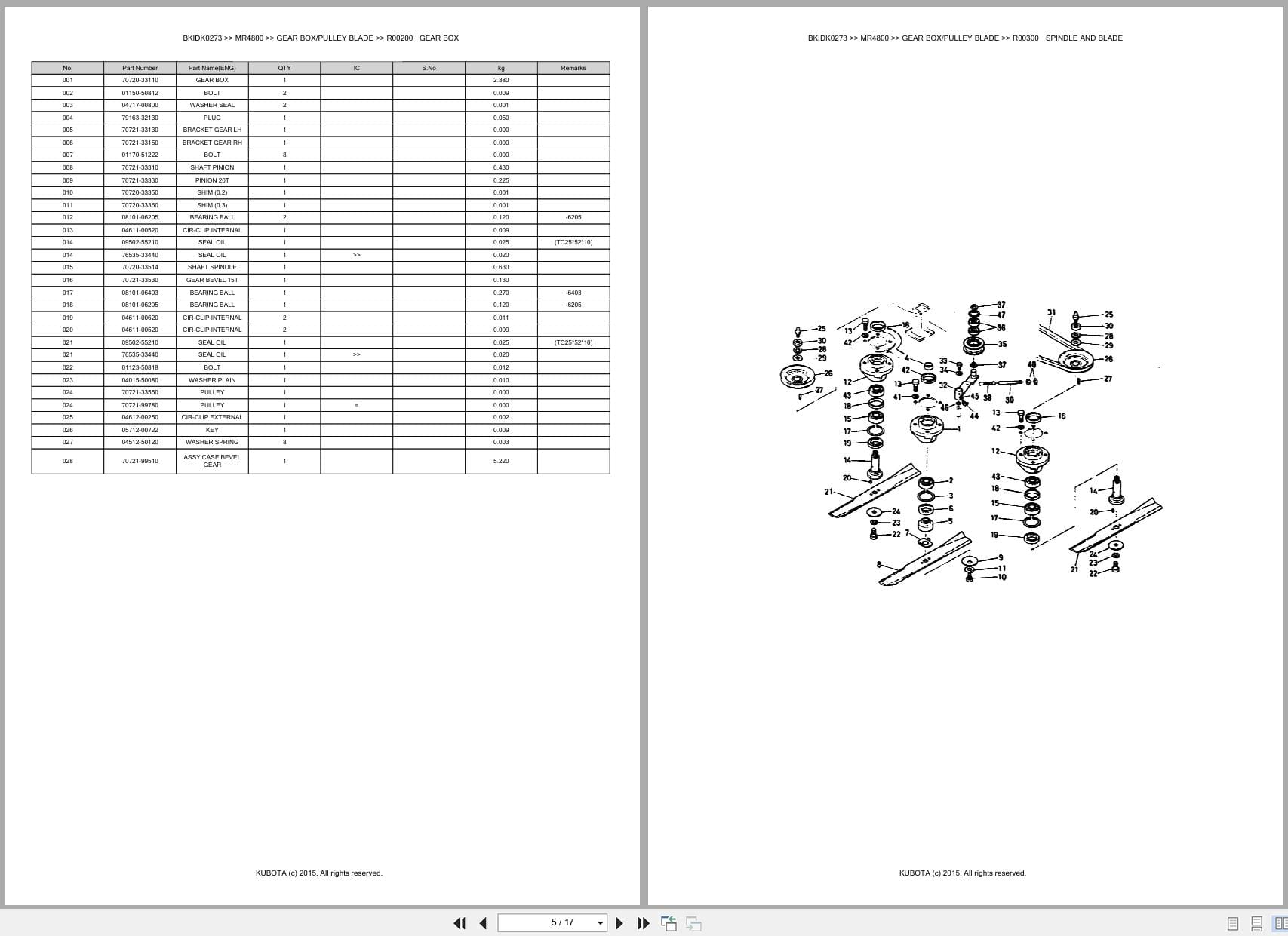Kubota Mower MR4800 Australia Parts Catalog (2)