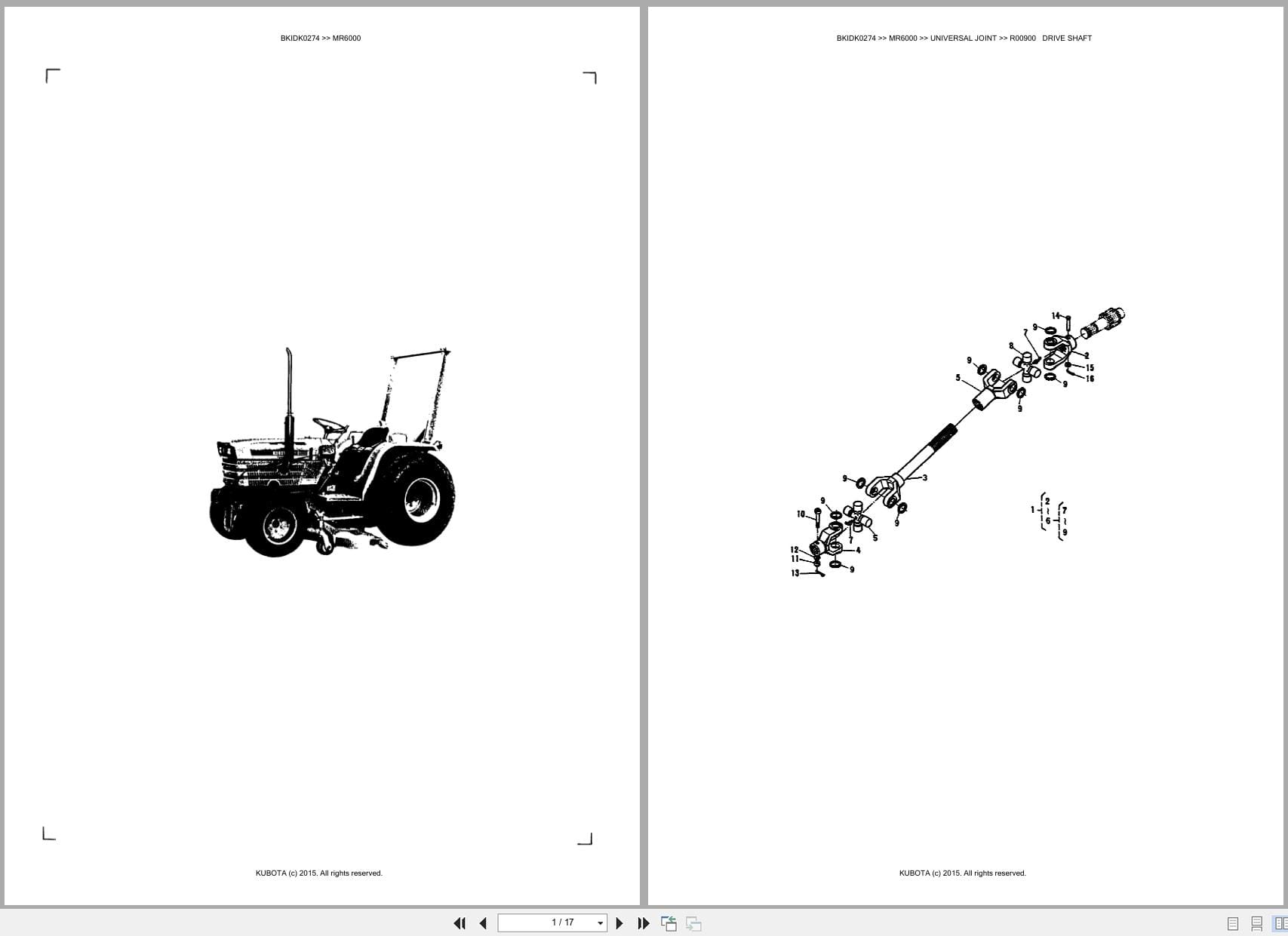 Kubota Mower MR6000 Australia Parts Catalog (1)