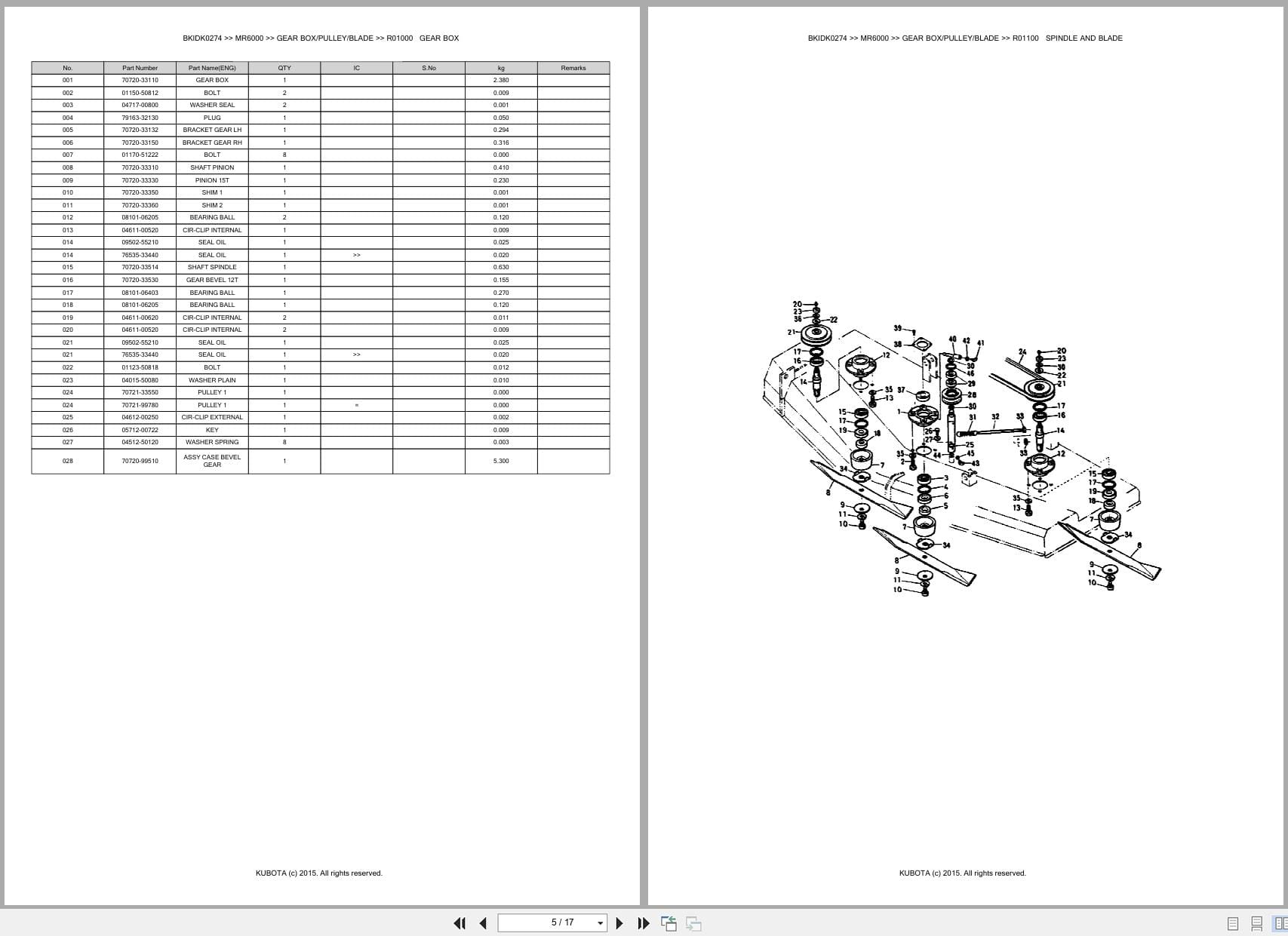 Kubota Mower MR6000 Australia Parts Catalog (2)
