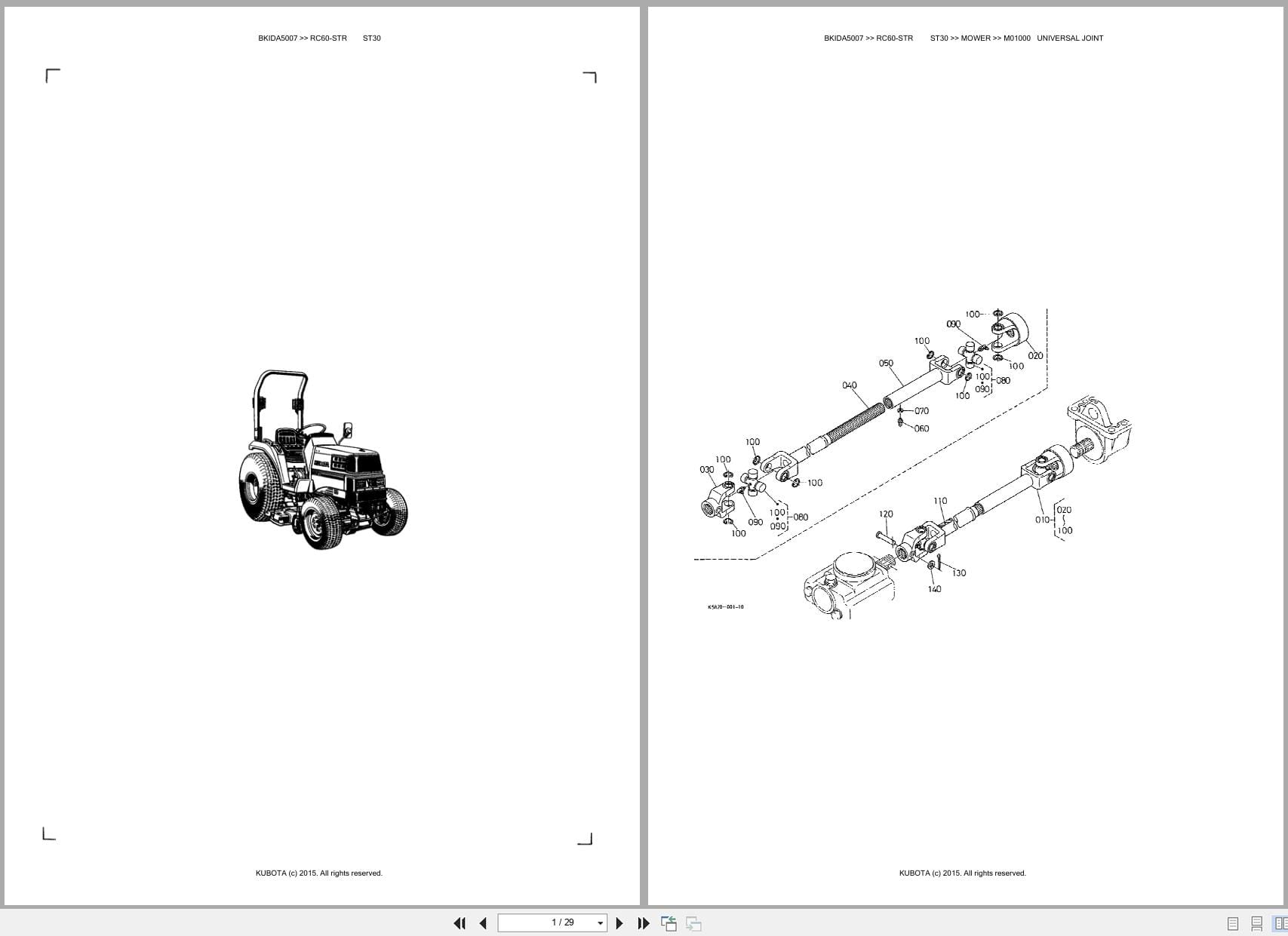 Kubota Mower RC60 STR ST30 Australia Parts Catalog (1)