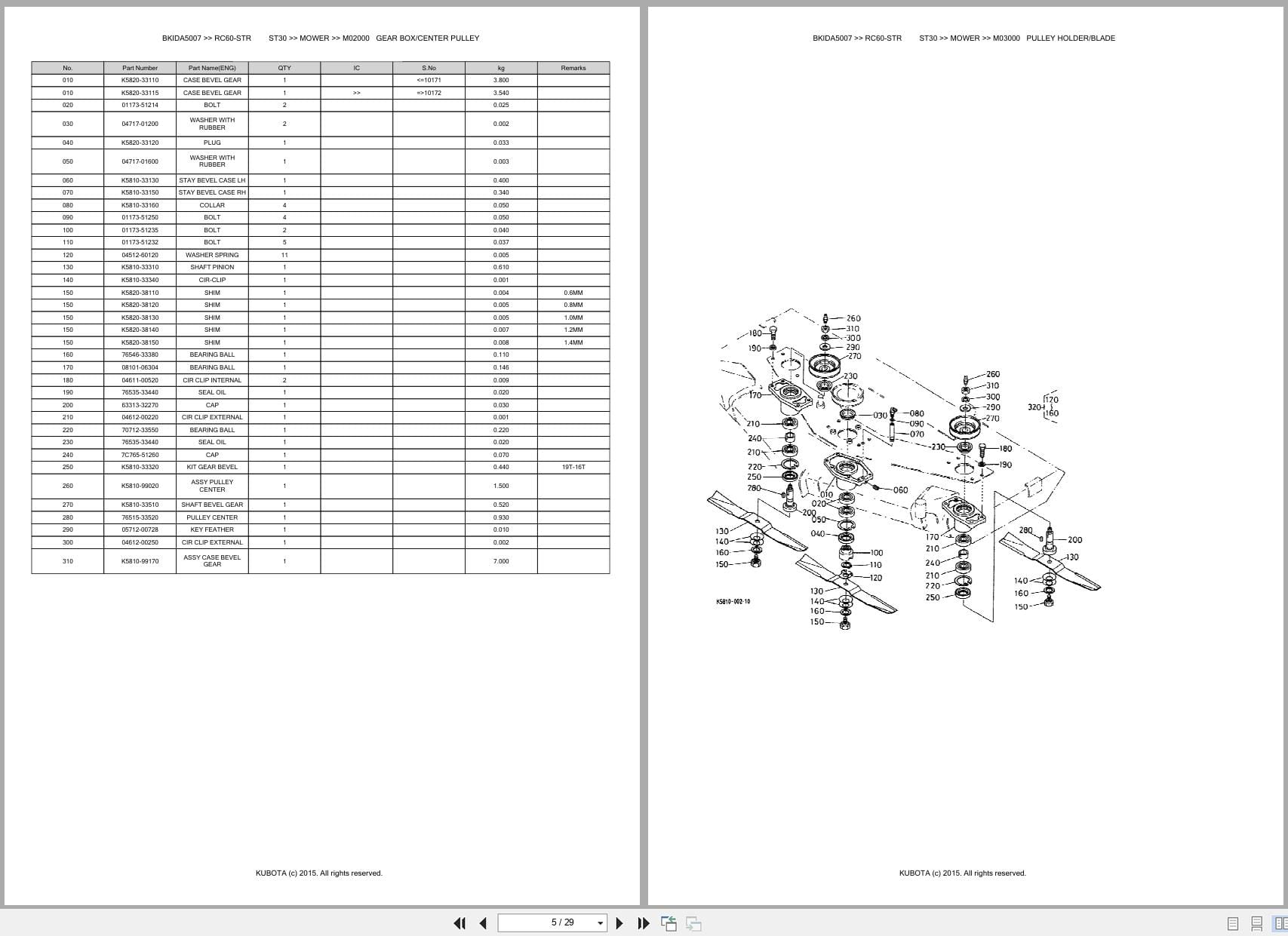 Kubota Mower RC60 STR ST30 Australia Parts Catalog (2)