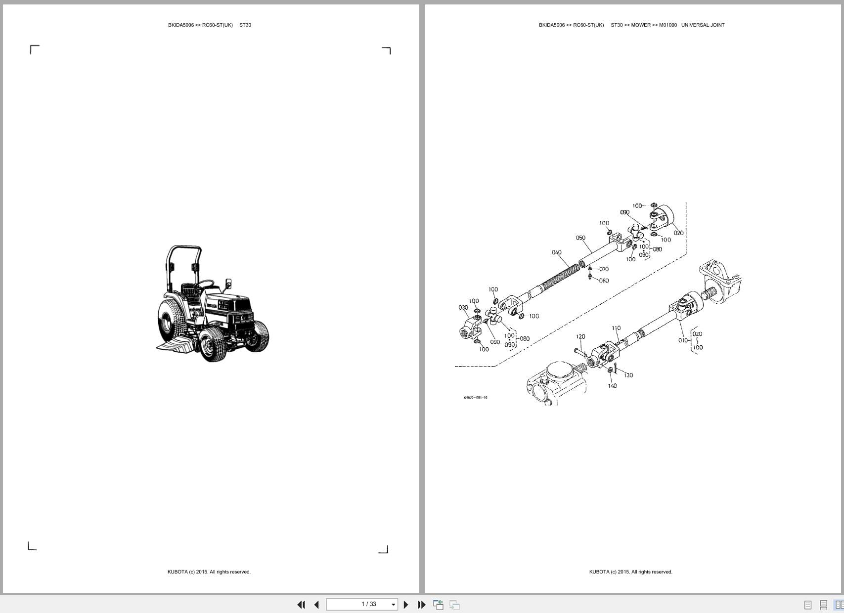 Kubota Mower RC60 ST(UK) ST30 Australia Parts Catalog (1)