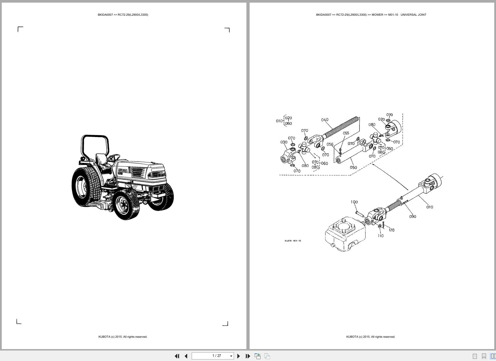 Kubota Mower RC72 29(L2900 L3300) Australia Parts Catalog (1)