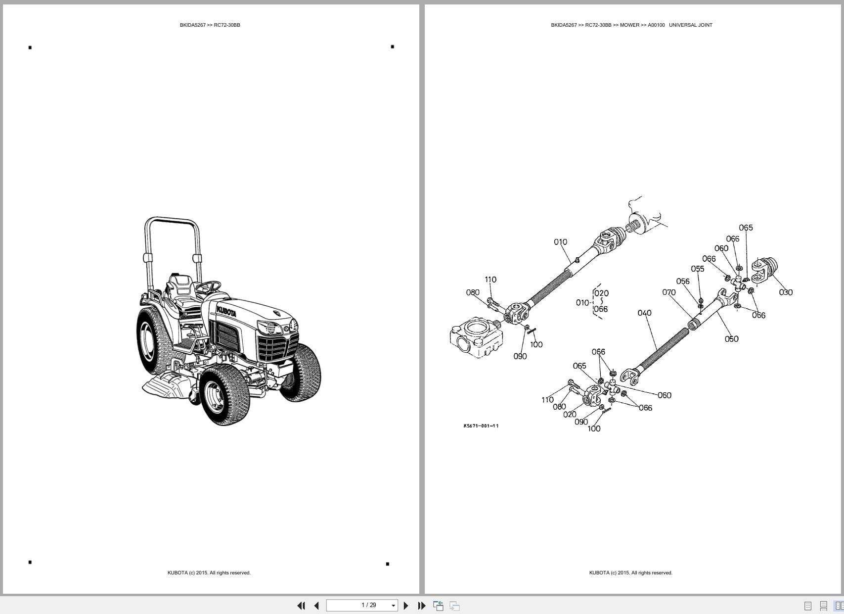 Kubota Mower RC72 30BB Australia Parts Catalog (1)