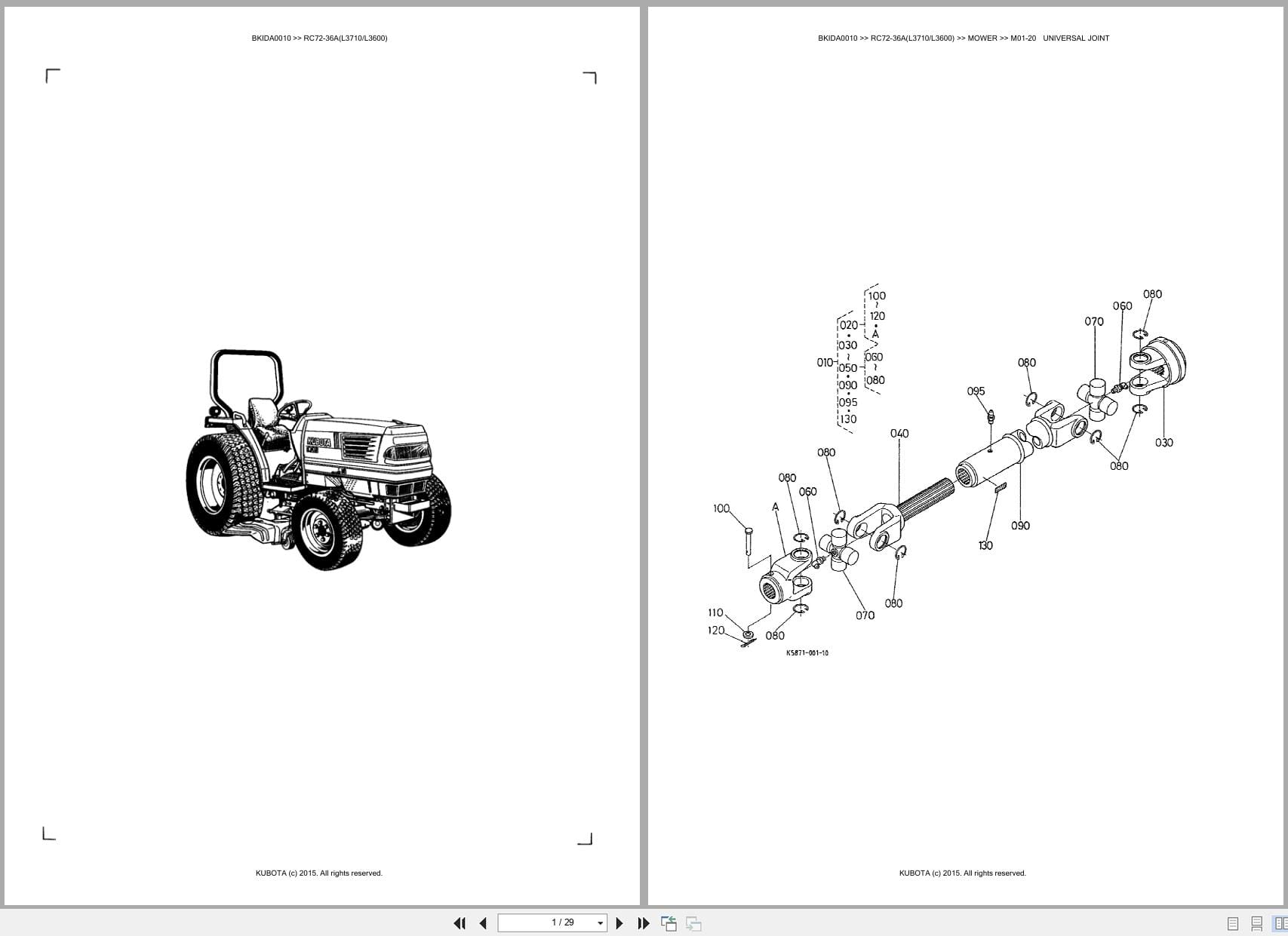 Kubota Mower RC72 36A(L3710 L3600) Australia Parts Catalog (1)