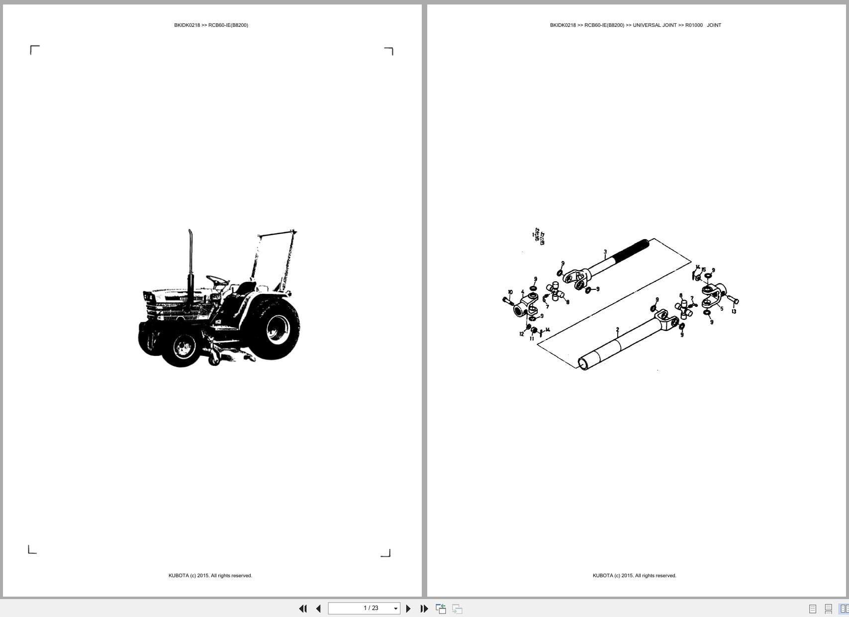 Kubota Mower RCB60 IE(B8200) Australia Parts Catalog (1)