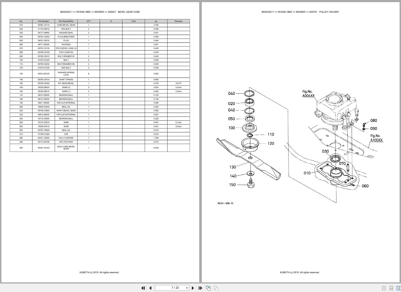 Kubota Mower RCK48 18BX Australia Parts Catalog (2)