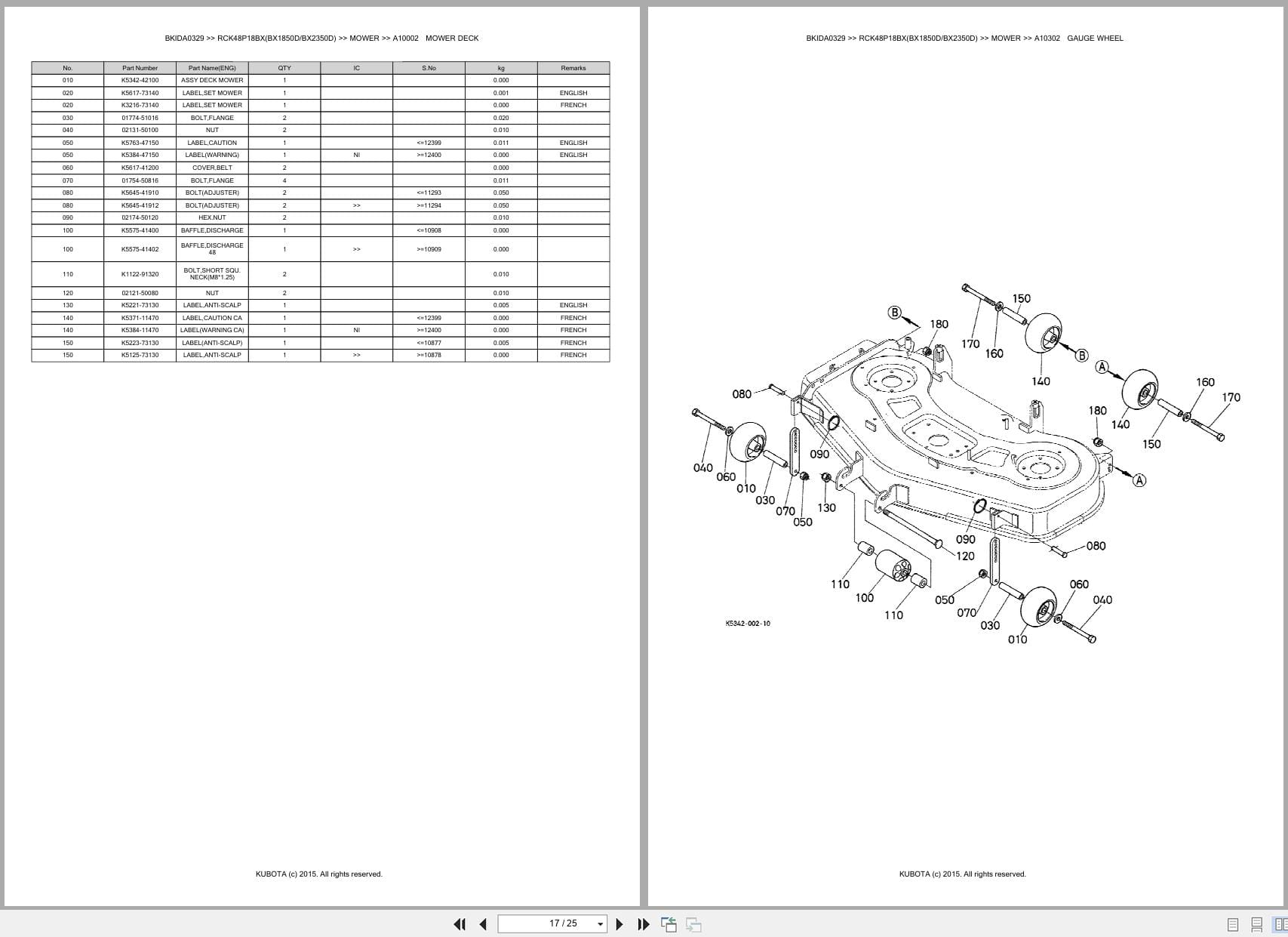 Kubota Mower RCK48P18BX(BX1850D BX2350D) Australia Parts Catalog (2)