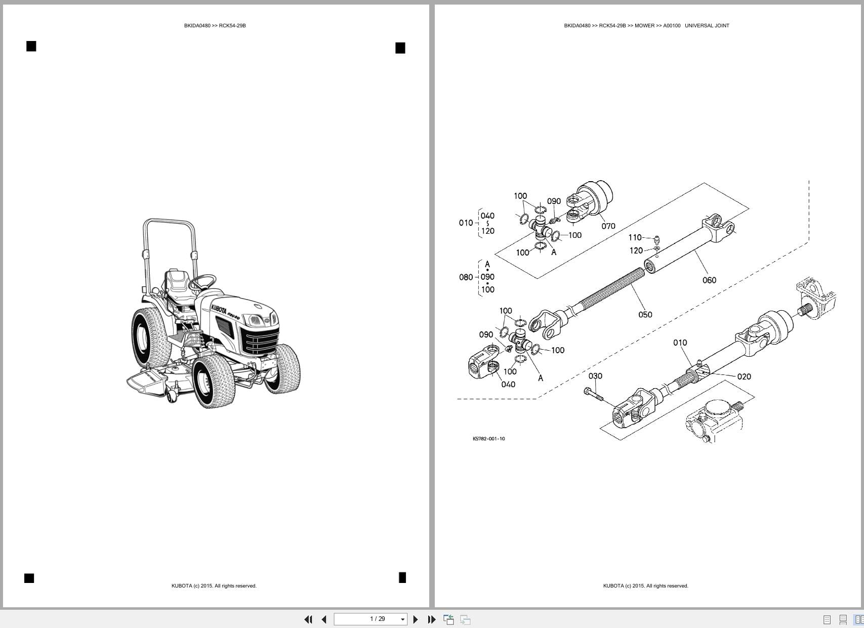 Kubota Mower RCK54 29B Australia Parts Catalog (1)