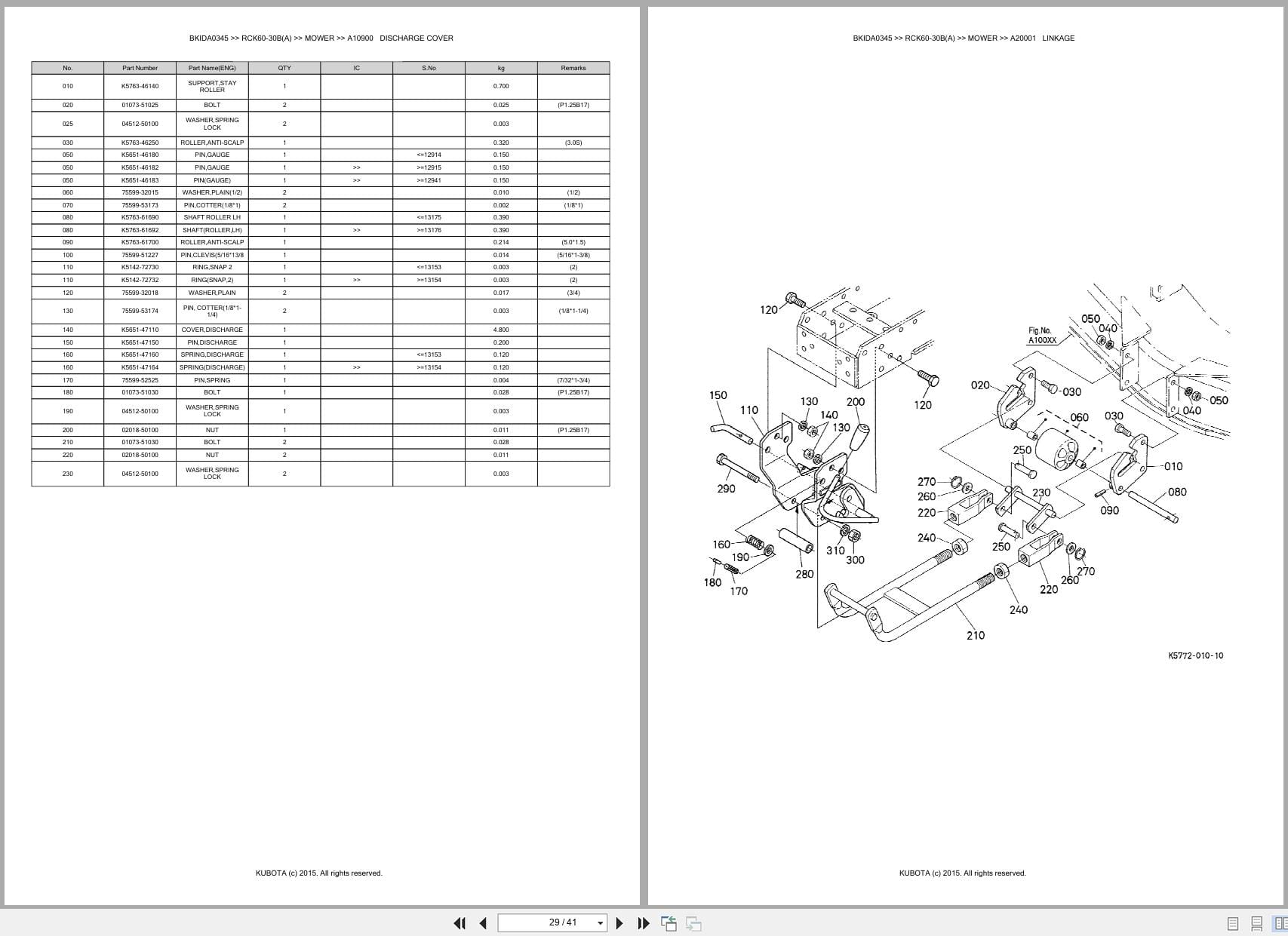 Kubota Mower RCK60 30B RCK60 30A Australia Parts Catalog (2)