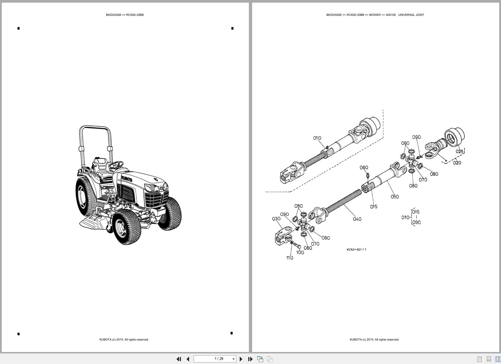 Kubota Mower RCK60 30BB Australia Parts Catalog (1)