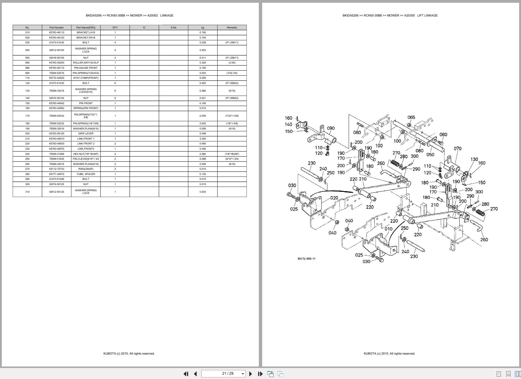 Kubota Mower RCK60 30BB Australia Parts Catalog (2)