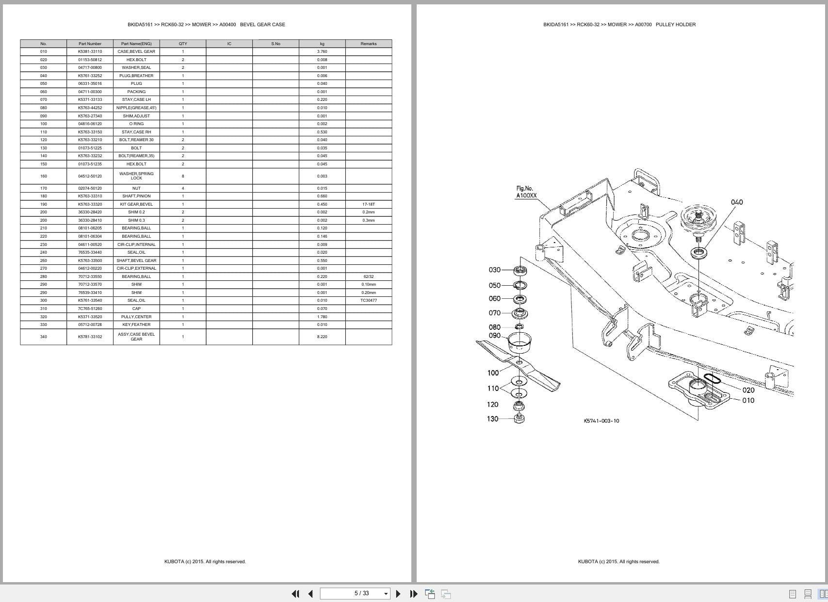 Kubota Mower RCK60 32 Australia Parts Catalog (2)