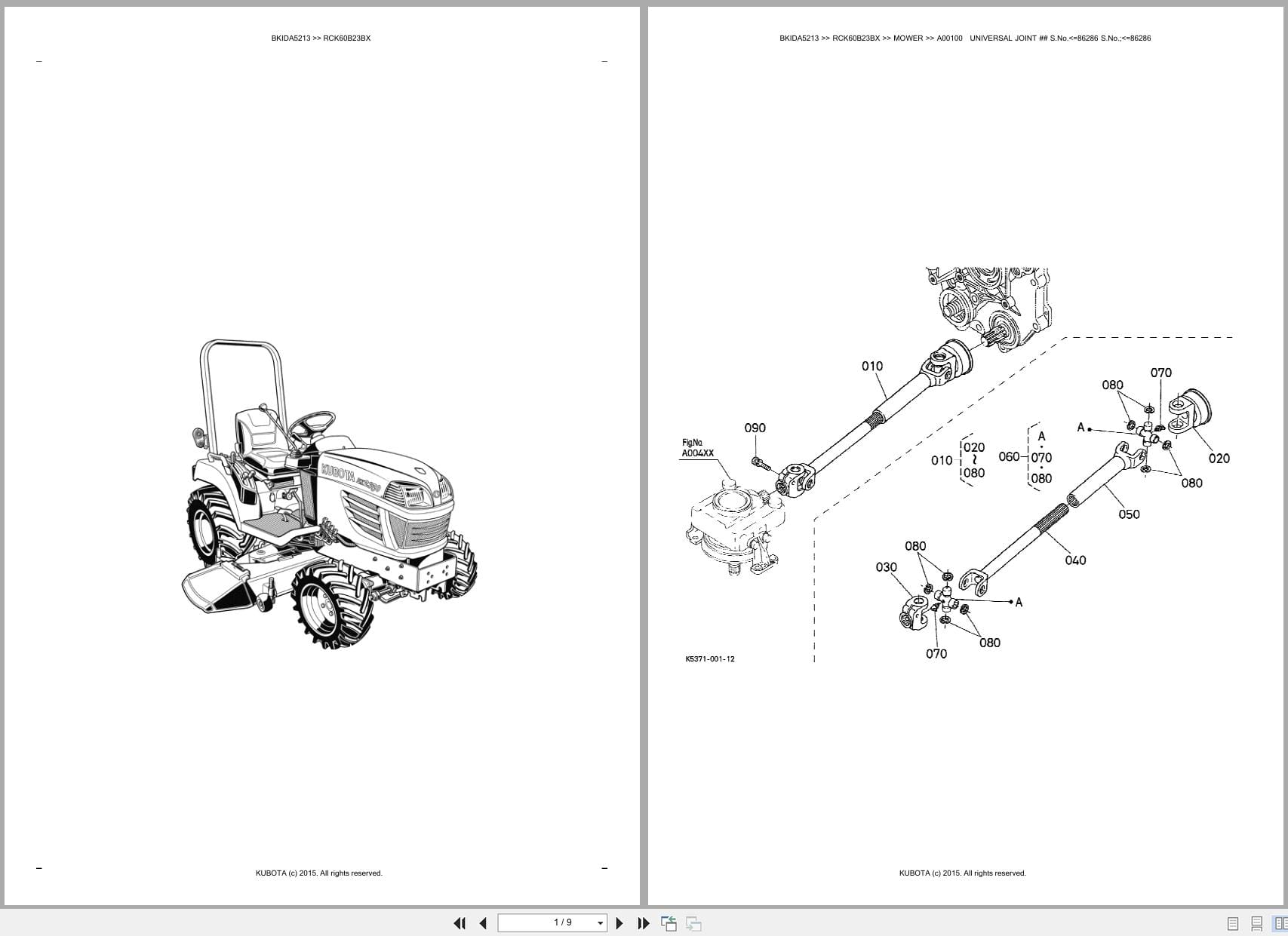 Kubota Mower RCK60B23BX Australia Parts Catalog (1)