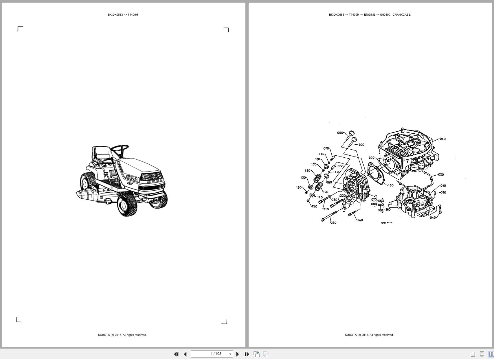Kubota Mower T1400H Australia Parts Catalog (1)