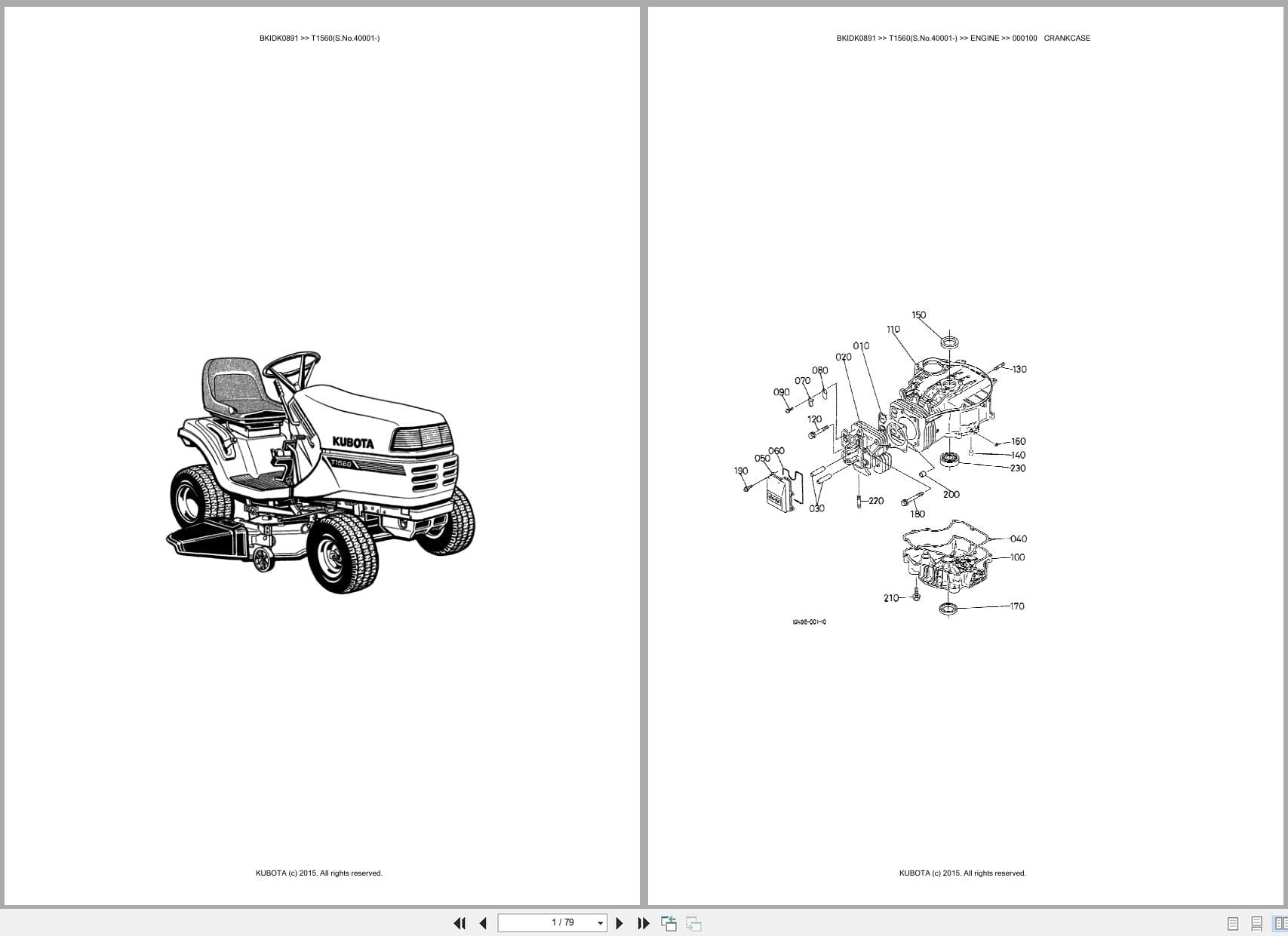 Kubota Mower T1560 40001 Australia Parts Catalog (1)
