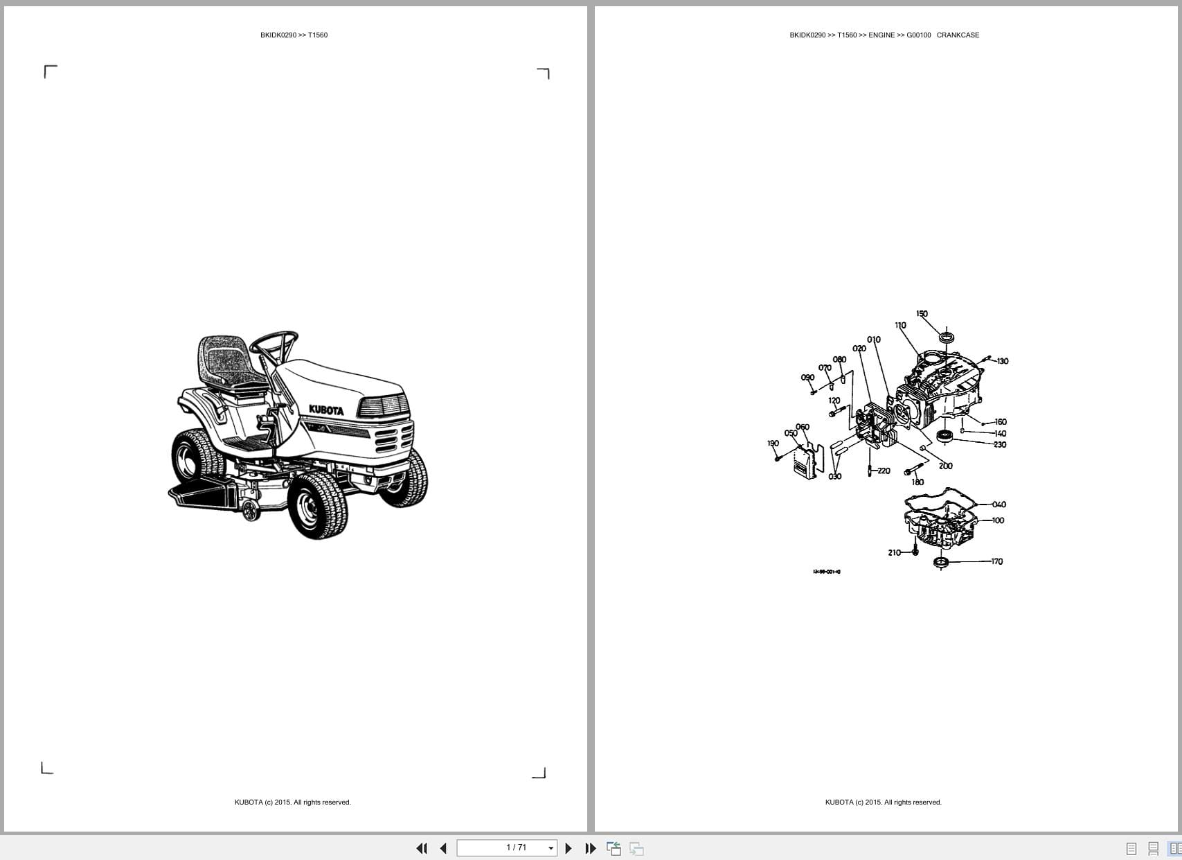 Kubota Mower T1560 Australia Parts Catalog (1)